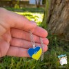 Кулон "Серце України з гербом". Кольори прапор України ". Колір срібло, на ланцюжку